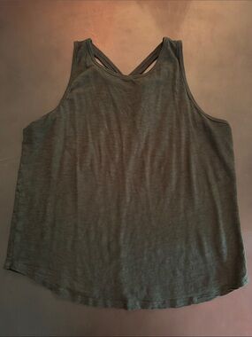 White House Black Market Dark Olive Cross-Back Tank